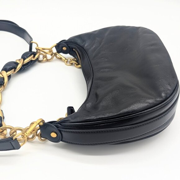 Balmain 1945 Crinkled leather Half Moon Hobo - Picture 6 of 13